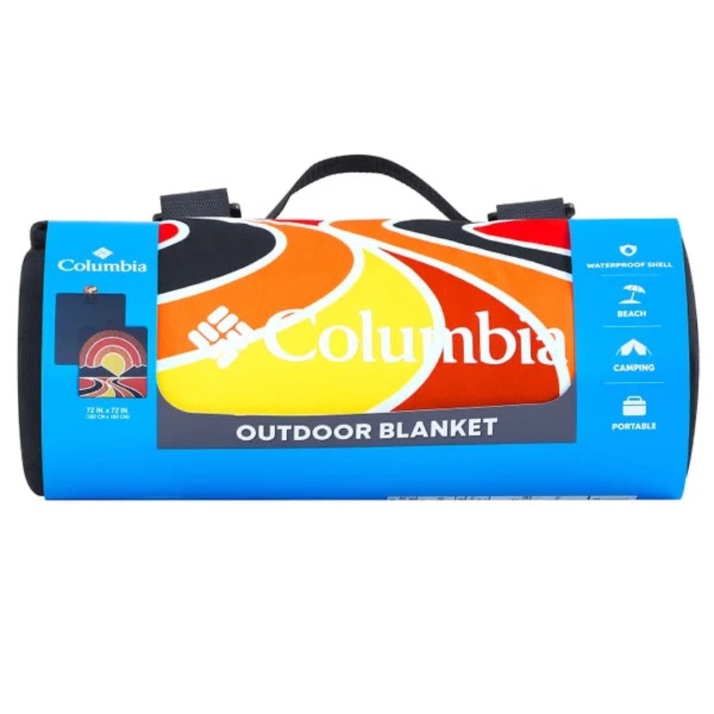Columbia Roll-Up Outdoor Blanket in Orange, Yellow, Red & Black